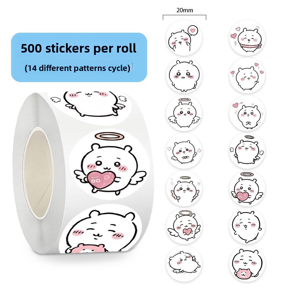 Sticker Label Roll - Набор наклеек Jiyi, 500 шт., милые