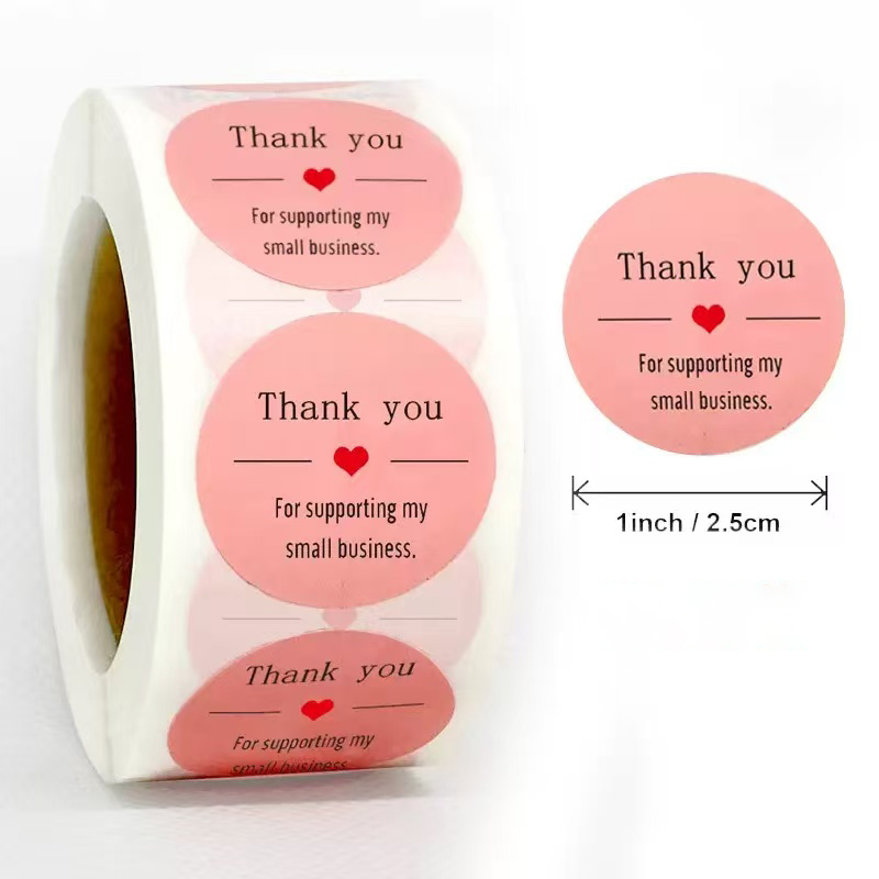 Sticker Label Roll - Спасибо за поддержку моего малого бизнеса